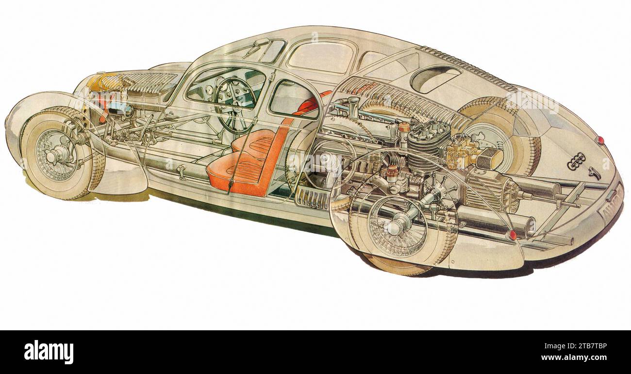 1936 Auto Union P52 Cutaway - photo de voiture ancienne Banque D'Images