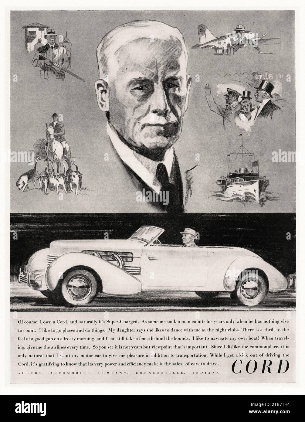 1937 Cord - Publicité de voiture ancienne Banque D'Images
