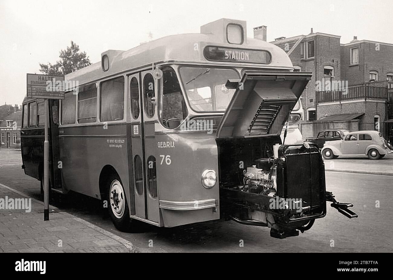 1950 DAF-Domburg Diesel bus, 1e série - photo de voiture ancienne Banque D'Images