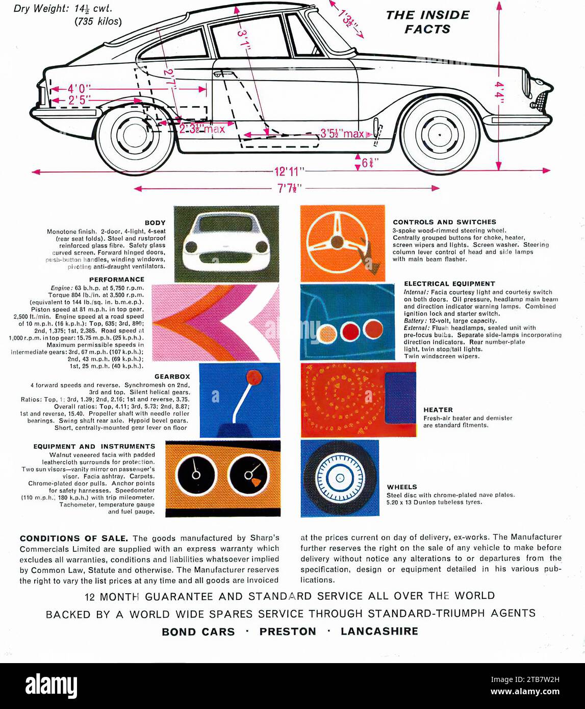 1963-1964 Bond Equipe GT 04 - Publicité de voitures anciennes Banque D'Images