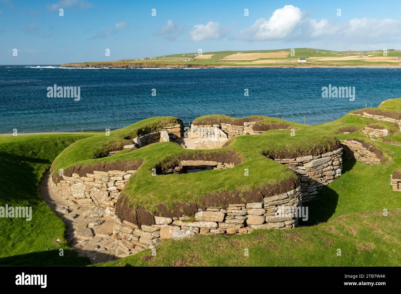 Village préhistorique de Skara Brae sur le continent, Orcades, Écosse. Automne (octobre) 2022. Banque D'Images