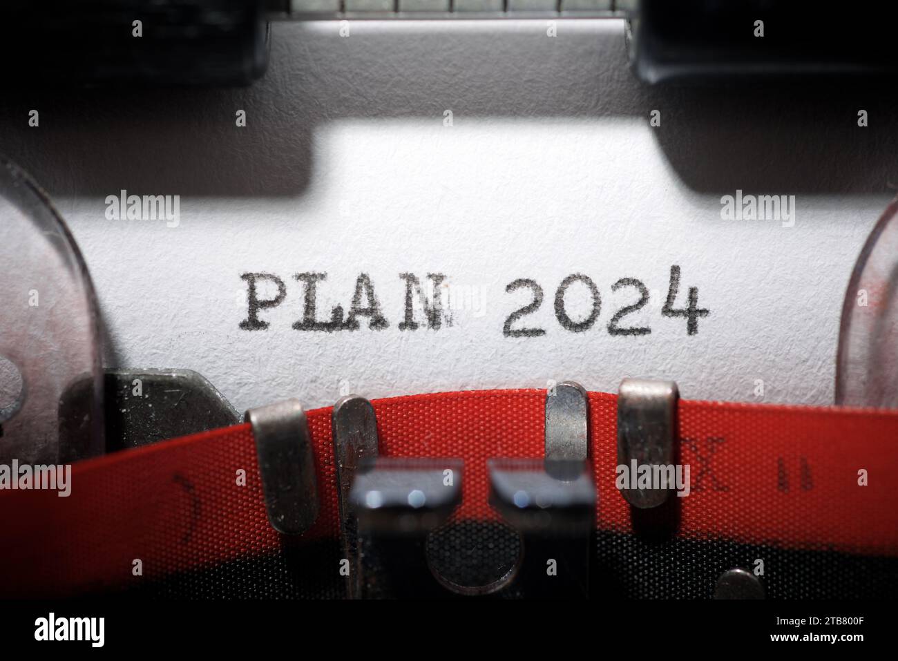 Plan 2024 texte écrit avec une machine à écrire. Banque D'Images
