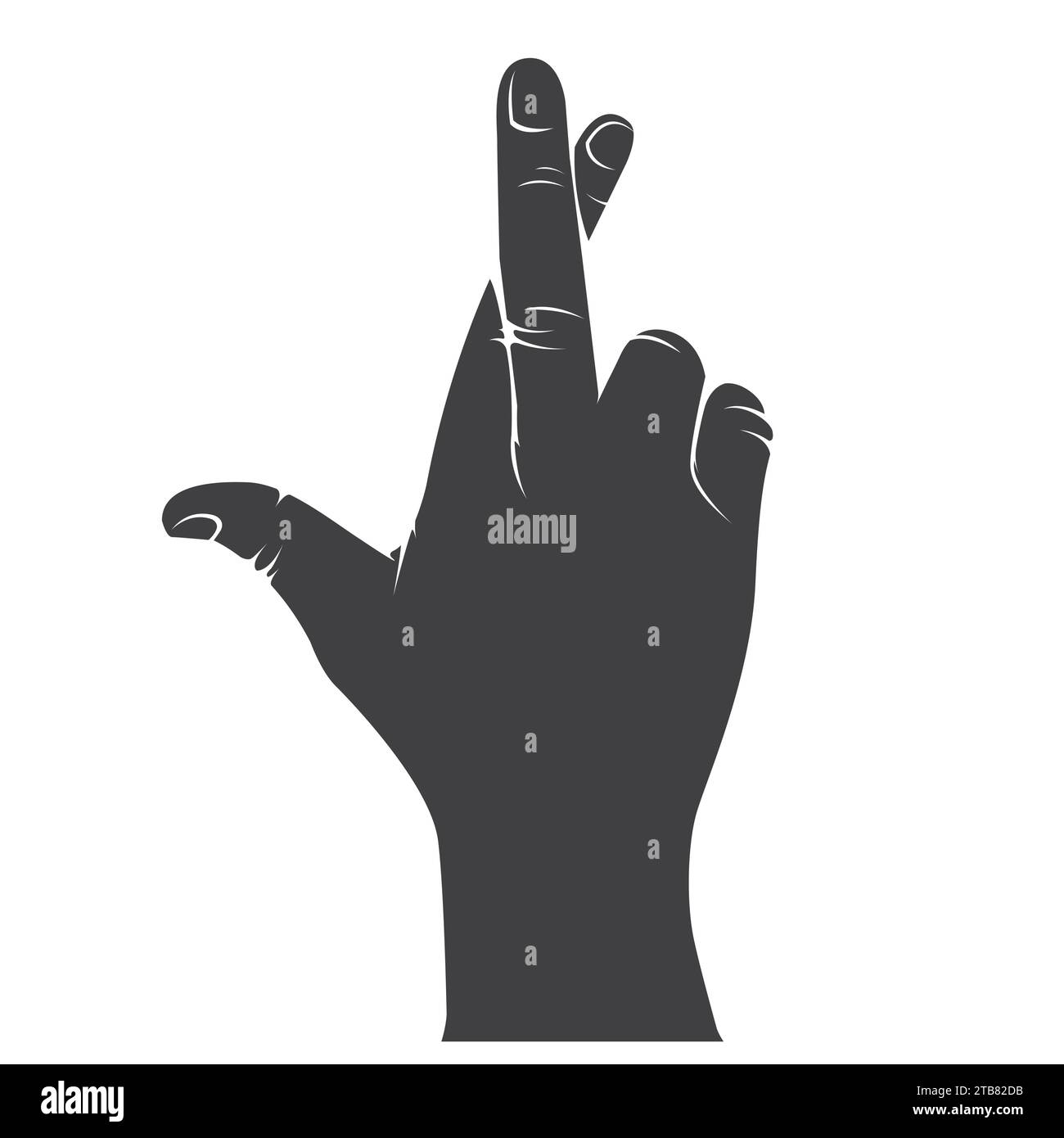 Geste de main de doigts croisés, fausse promesse et mensonges signe de superstition, symbole de bonne chance, vecteur Illustration de Vecteur