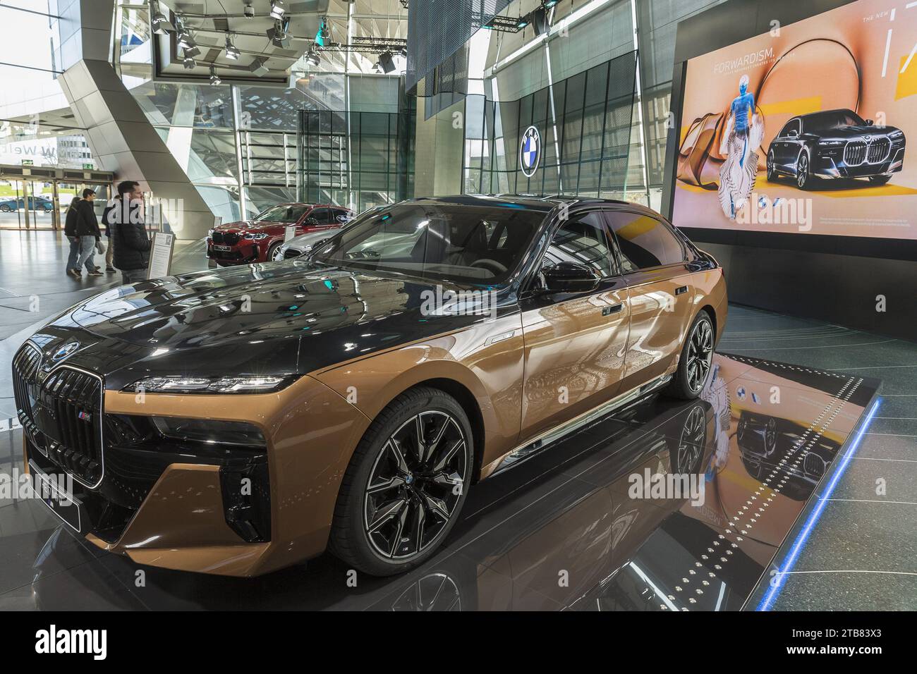 Modèle i7M70 en BMW Welt à Munich Banque D'Images