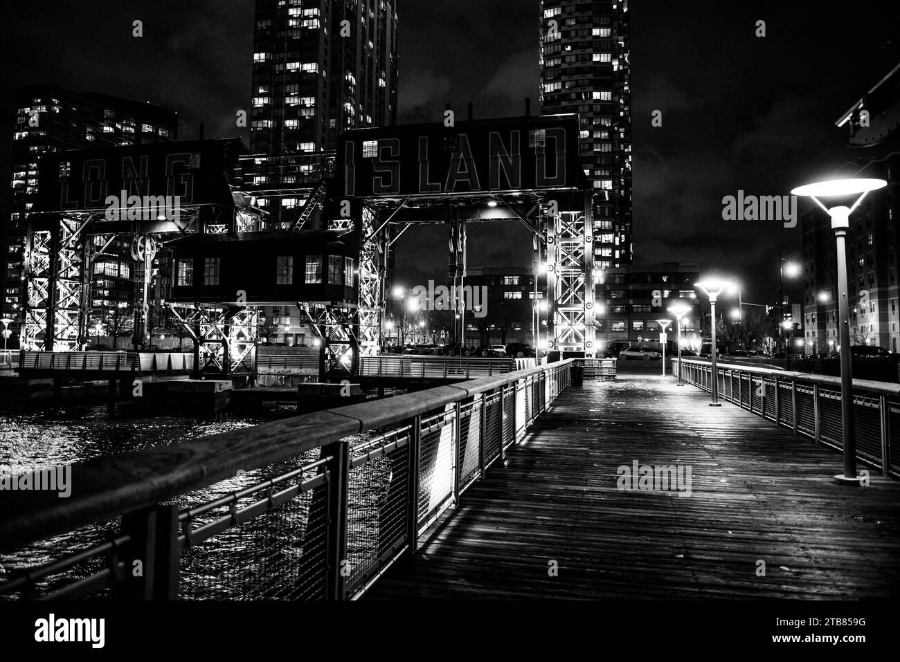 Gantry Plaza State Park, Queens, long Island, New York, États-Unis. Banque D'Images