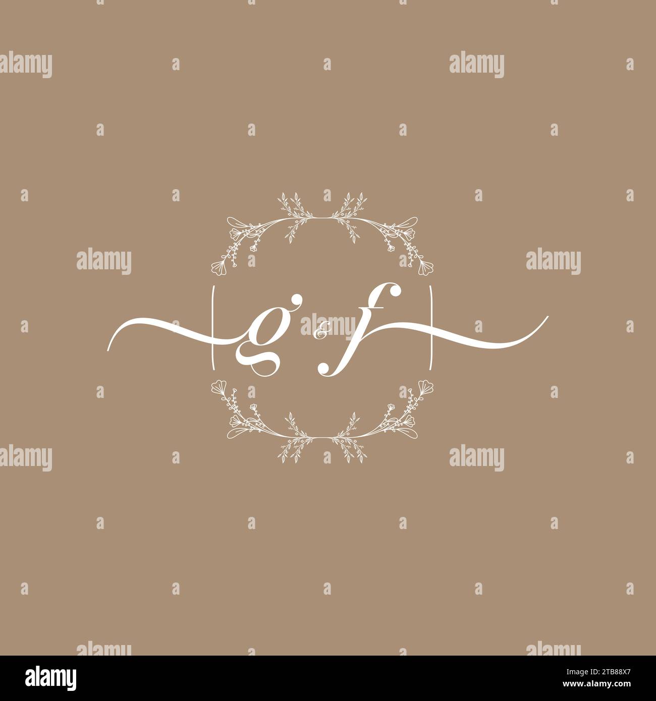 Logo d'écriture GF de signature initiale, mariage et conception de concept de mode Illustration de Vecteur