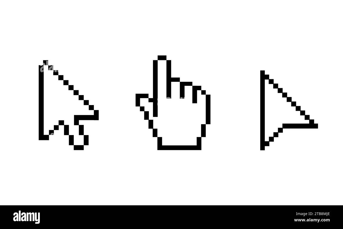 ensemble de curseur de flèche et curseur de main sur le fond blanc Illustration de Vecteur