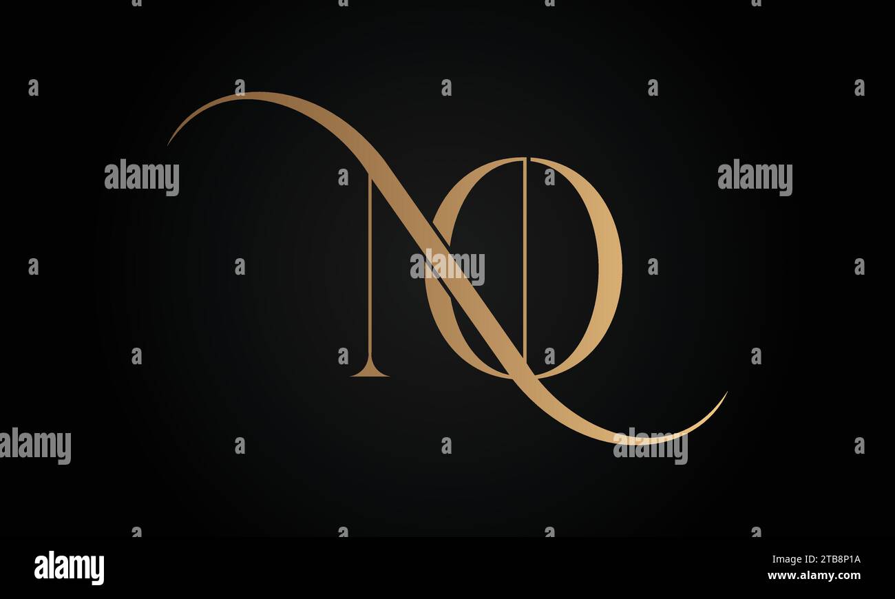 Initiale de luxe NO ou logo de lettre de texte monogramme Illustration de Vecteur