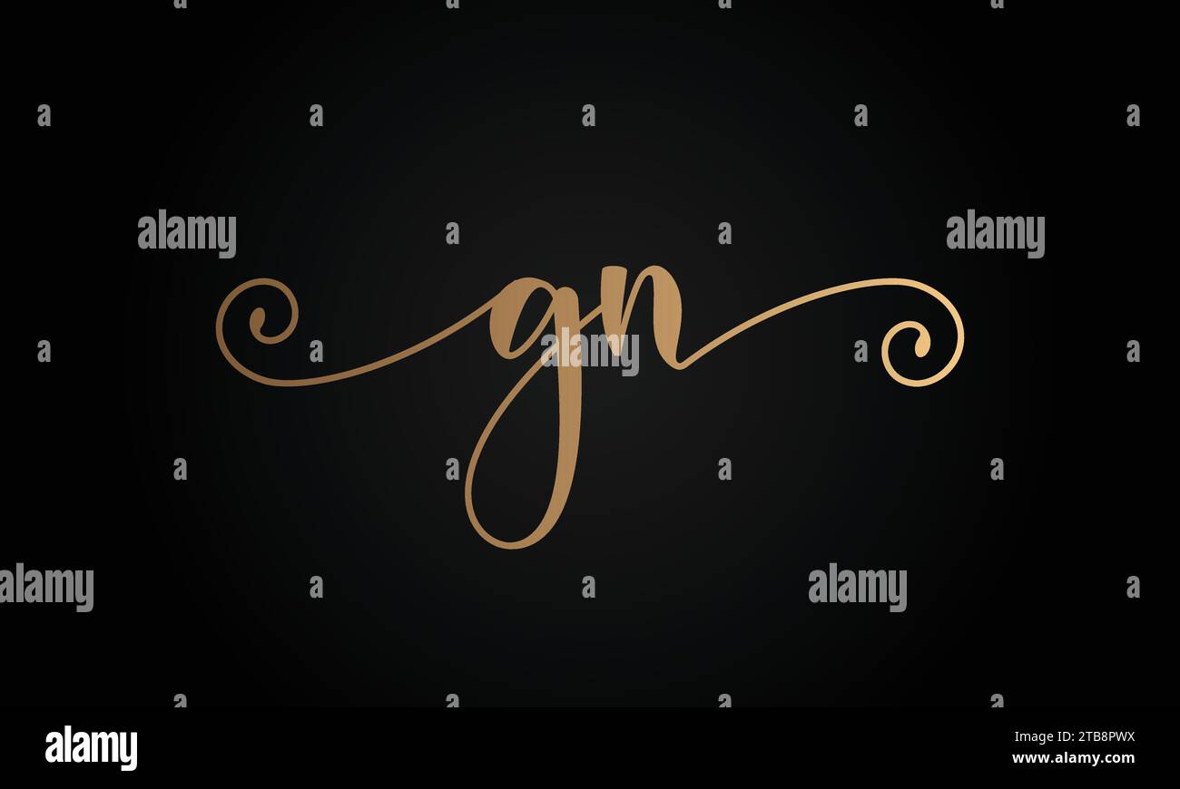 Design de logo de lettre de texte initiale GN ou NG monogramme de luxe Illustration de Vecteur