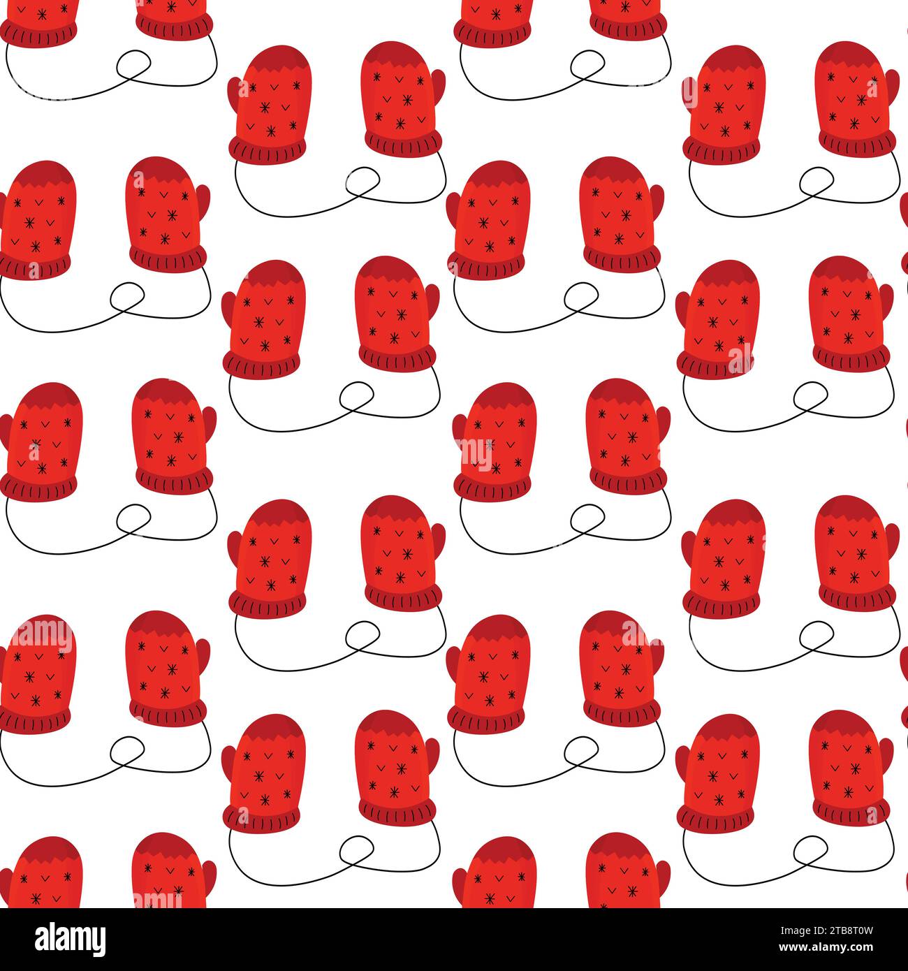 Modèle d'hiver sans couture avec gants chauds rouges. Texture illustration gants tricotés pour enfants. Illustration de Vecteur