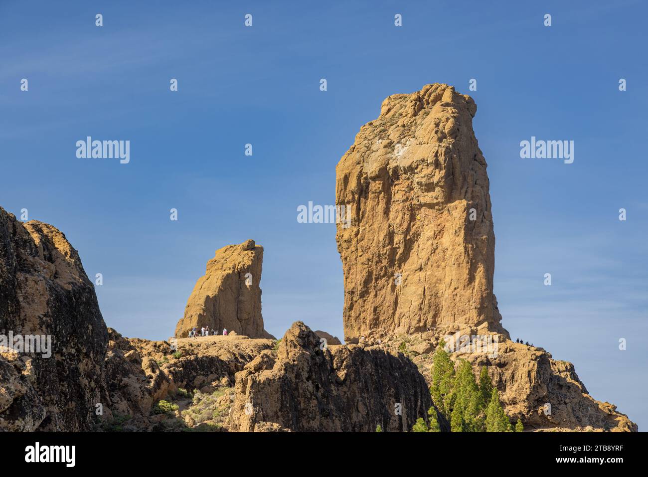 Roque Nublo montagne sacrée au parc rural Roque Nublo, plus haut sommet de l'île de Gran Canaria, Espagne Banque D'Images