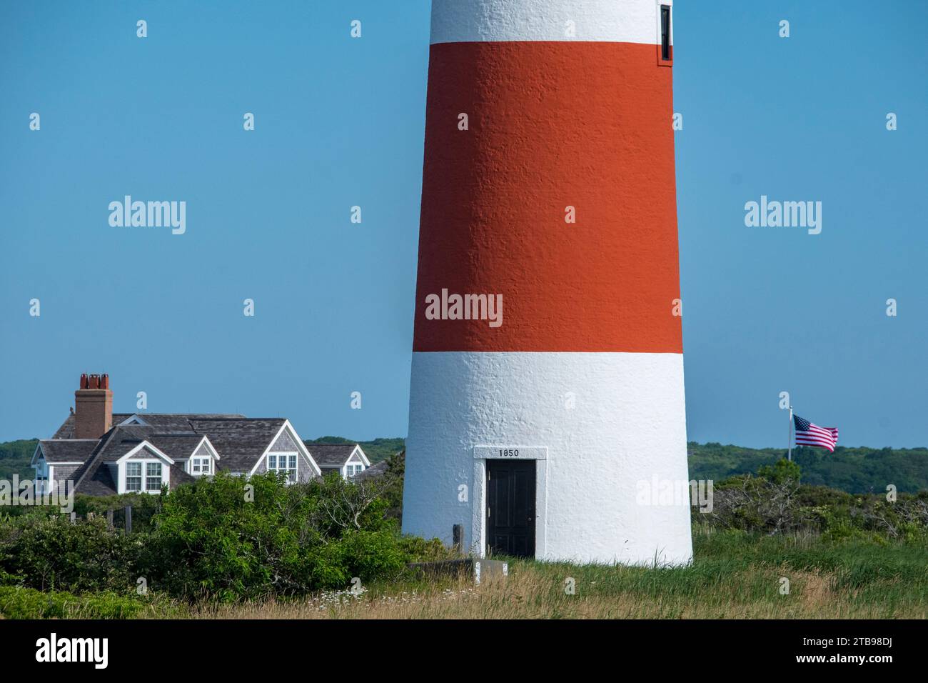 Phare de Sankaty sur l'île Nantucket ; Nantucket, Siasconset, Massachusetts, États-Unis d'Amérique Banque D'Images