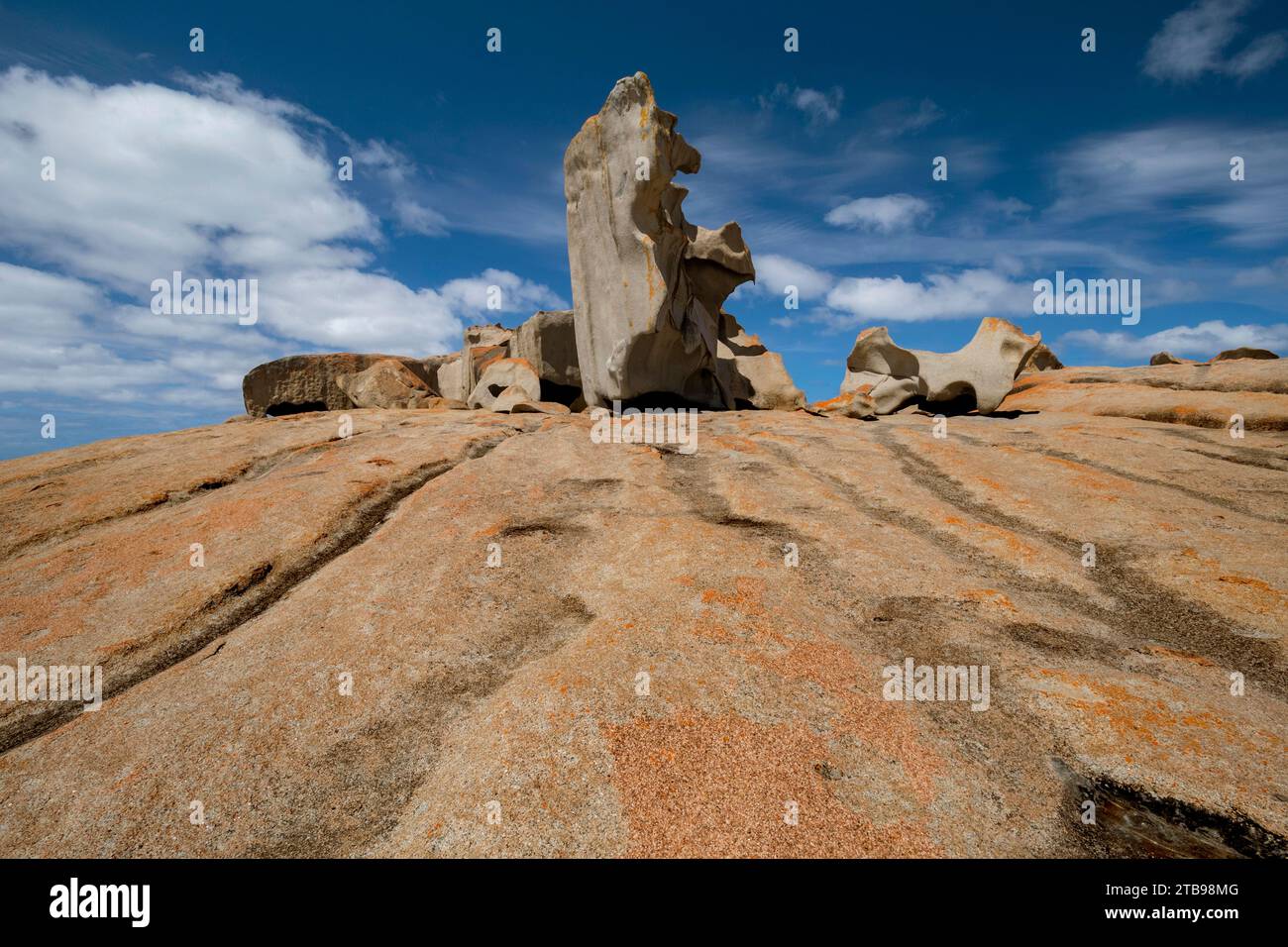 Rochers dans le parc national de Flinders Chase, une zone protégée située à l'extrémité ouest de Kangaroo Island ; Adélaïde, Australie méridionale, Australie Banque D'Images