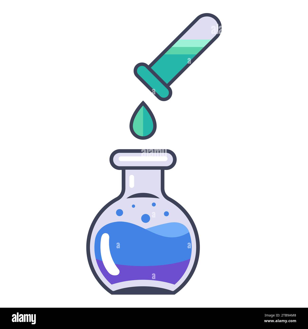 chimie des flacons. un liquide alchimique. illustration vectorielle plate Illustration de Vecteur