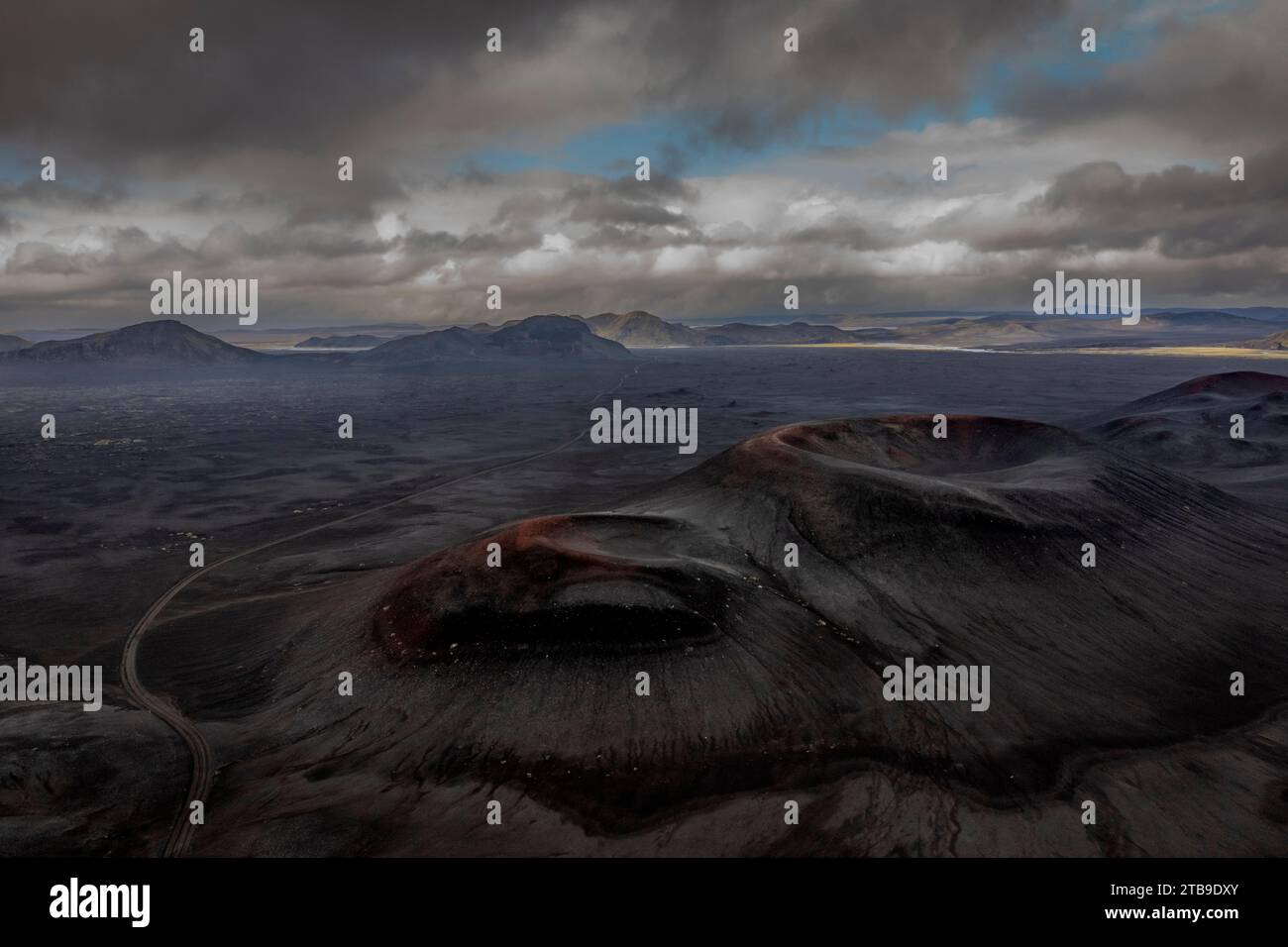 Urzeitliche Vulkanlandschaft in der Nähe von Landmannalaugar, Islande Banque D'Images