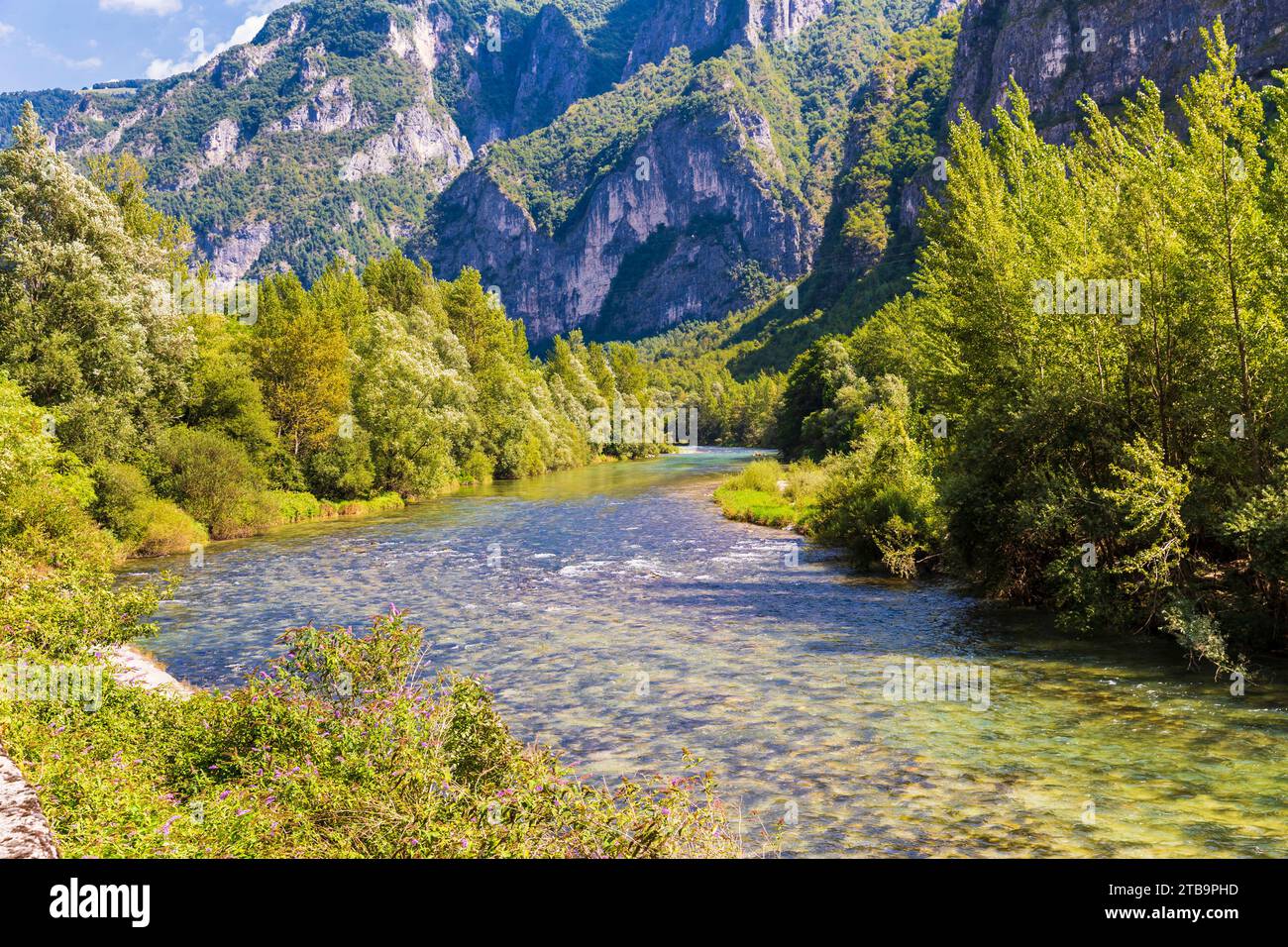 Italie Vénétie Vallée de Brenta - localité Costa River Brenta Banque D'Images