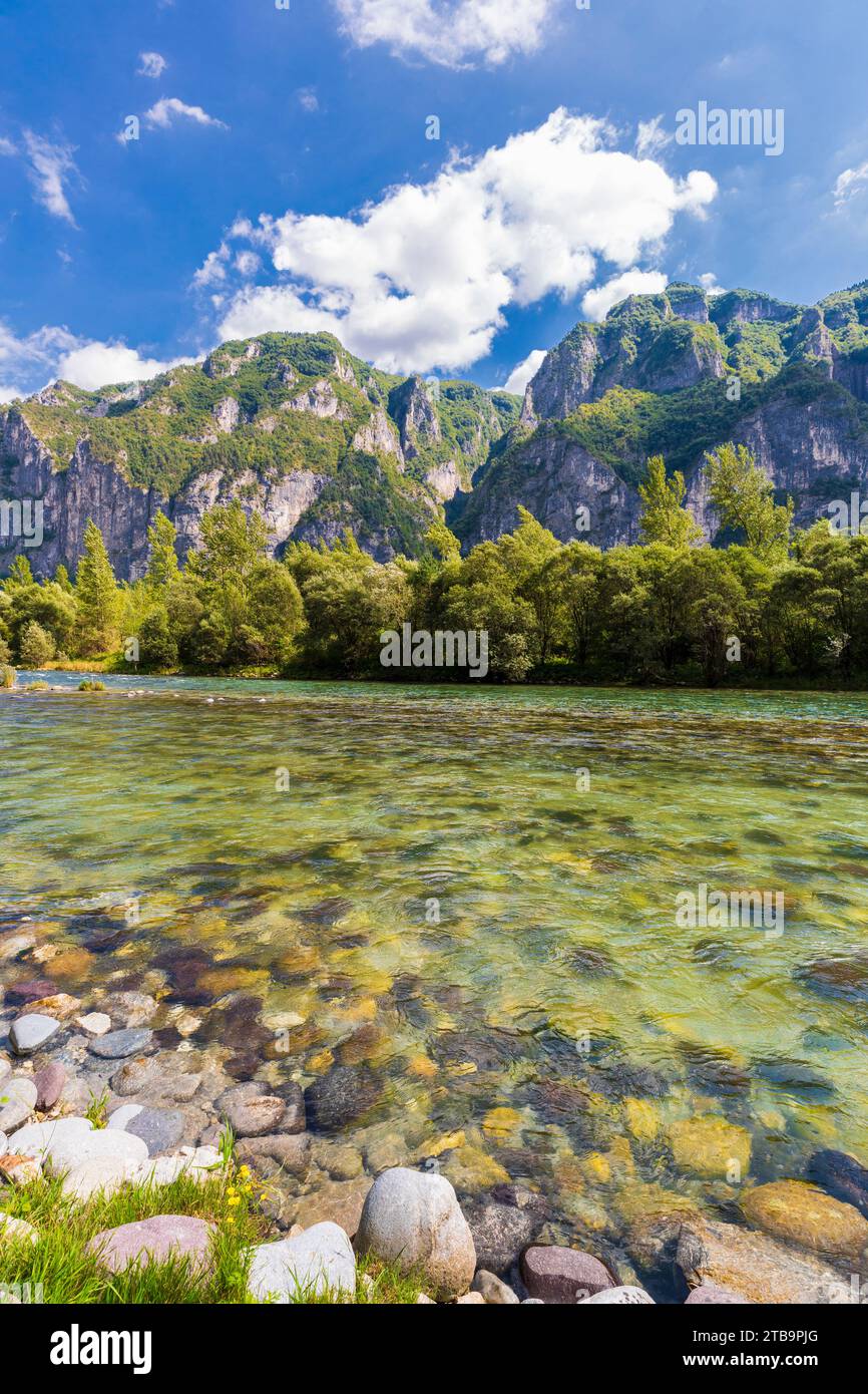 Italie Vénétie Vallée de Brenta - localité Collicello Rivière Brenta Banque D'Images
