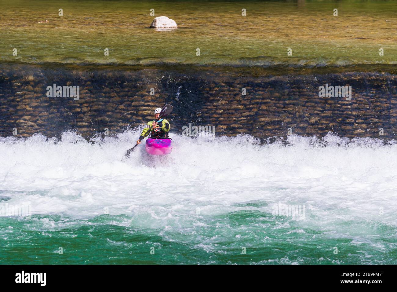 Italie Vénétie Vallée de Brenta - San Gaetano - kayak Banque D'Images
