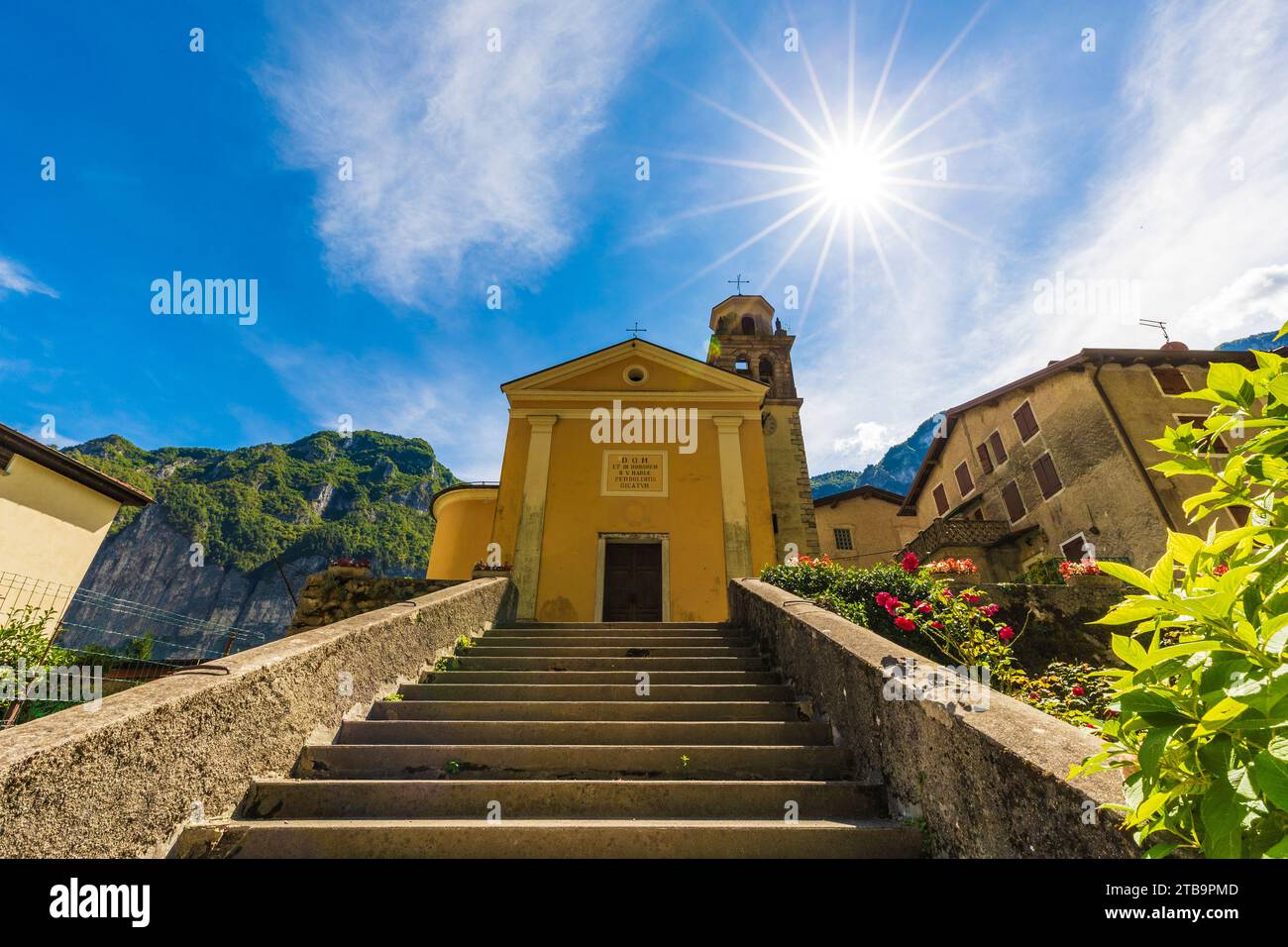 Italie Vénétie Vallée de Brenta - le village de Collicello - Eglise de la Madonna Addolorata Banque D'Images