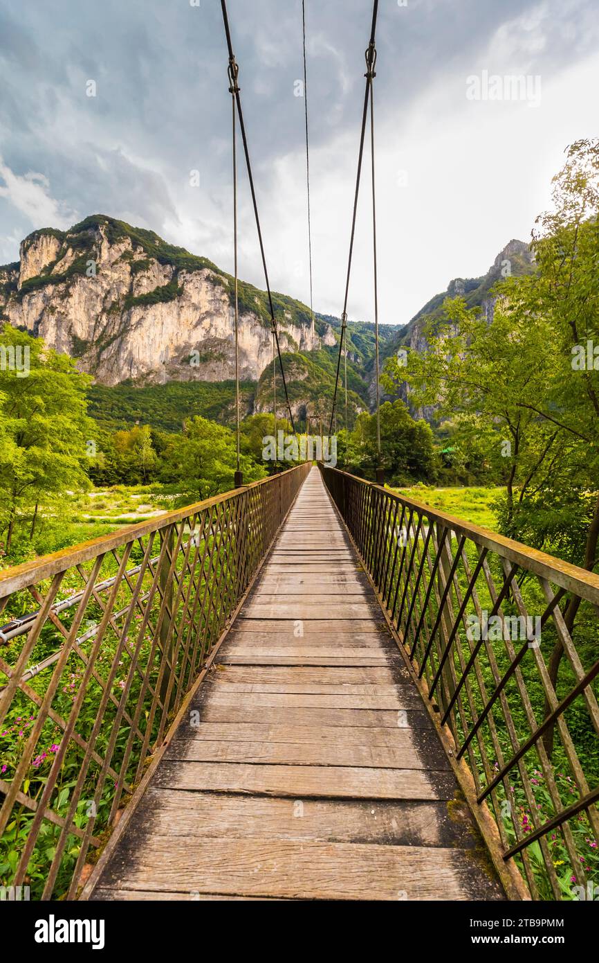 Italie Vénétie Vallée de Brenta - localité Collicello - Attilio Cornale Bridge Banque D'Images