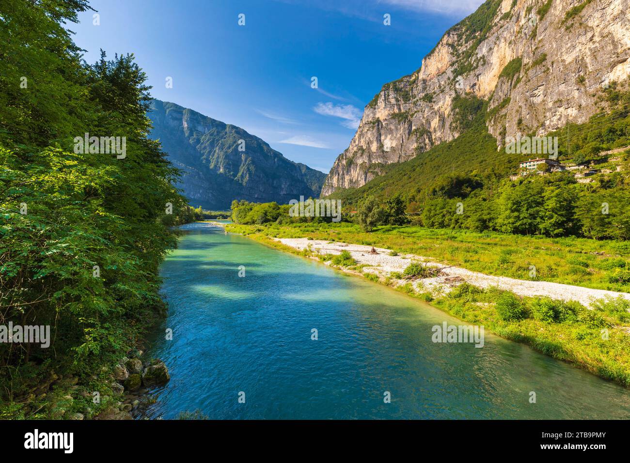 Italie Vénétie Vallée de Brenta - localité Collicello - Rivière brenta Banque D'Images