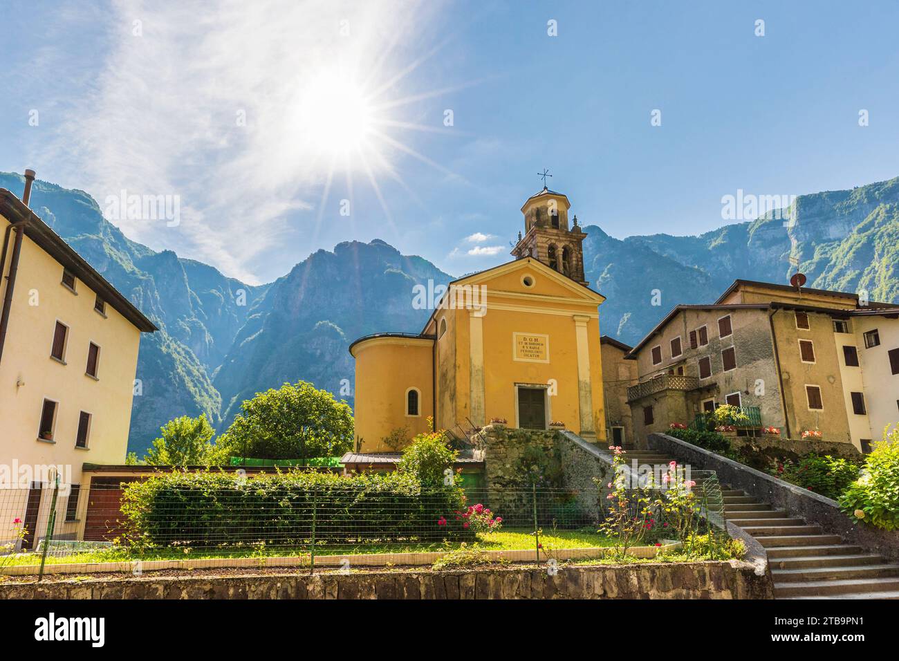 Italie Vénétie Vallée de Brenta - le village de Collicello - Eglise de la Madonna Addolorata Banque D'Images