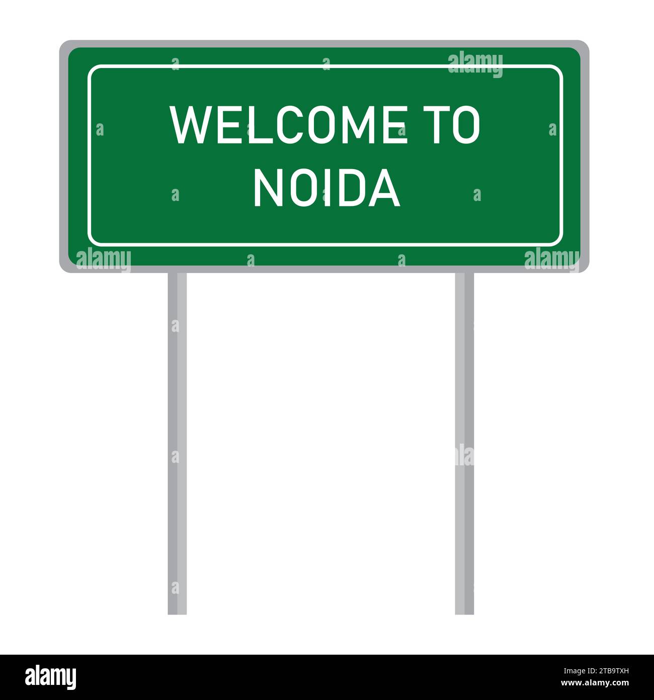 Bienvenue à l'illustration vectorielle de panneau de signe de nom de Noida Illustration de Vecteur
