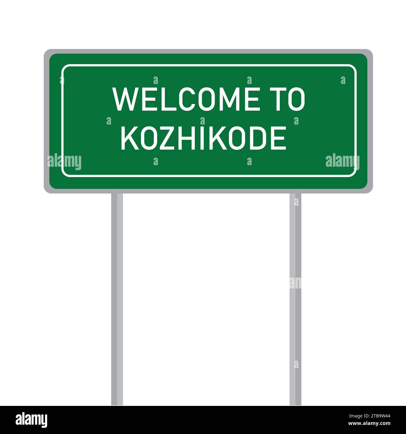 Bienvenue à Kozhikodu illustration vectorielle de panneau de signe de nom Illustration de Vecteur