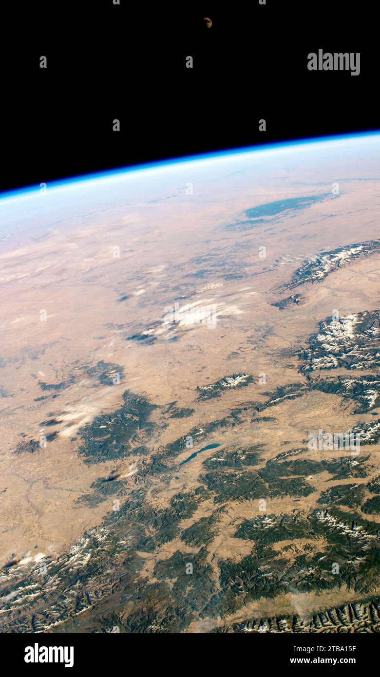 Vue depuis l'espace du plateau du Missouri du centre-nord-ouest des États-Unis. Banque D'Images
