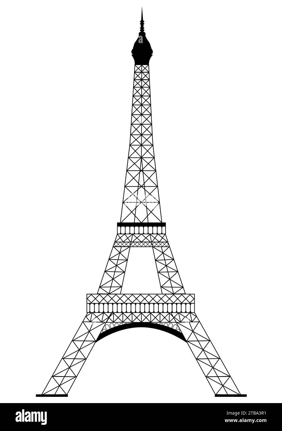 tour eiffel isolée sur blanc Illustration de Vecteur