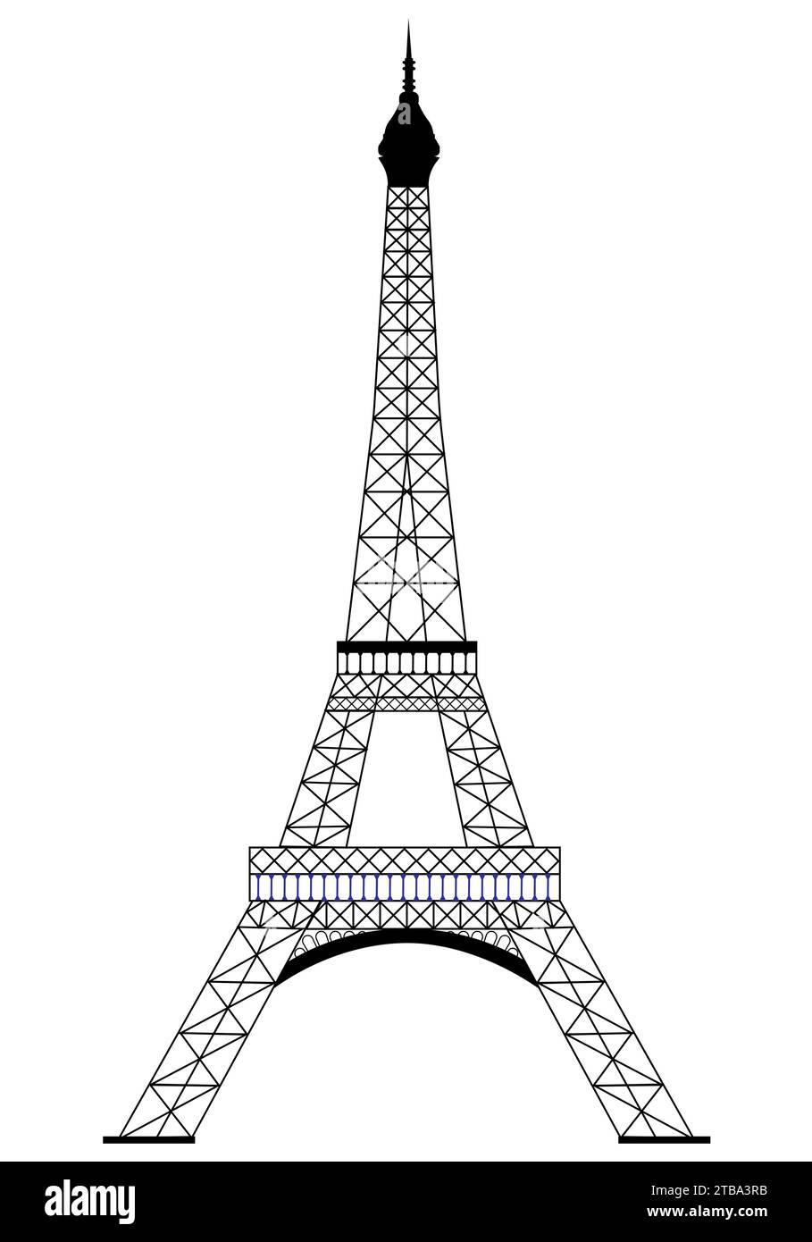 tour eiffel isolée sur blanc Illustration de Vecteur