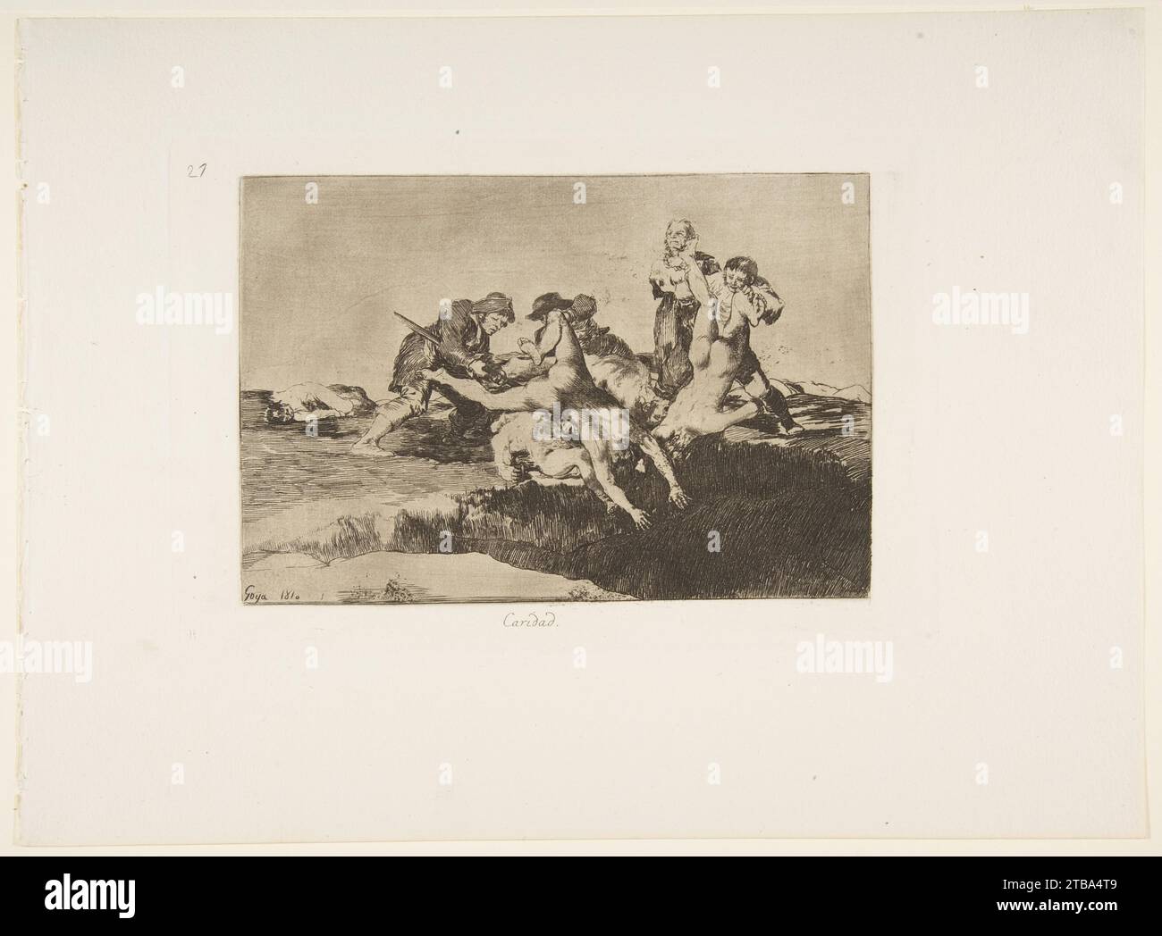 Planche 27 tirée de 'les désastres de la Guerra' (Los Desastres de la Guerra) : 'Charity' (Caridad) 1922 de Goya (Francisco de Goya y Lucientes) Banque D'Images