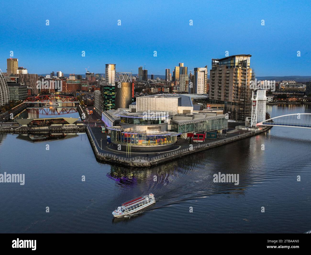 Photographie aérienne de Media City et Salford Quays 6 Banque D'Images