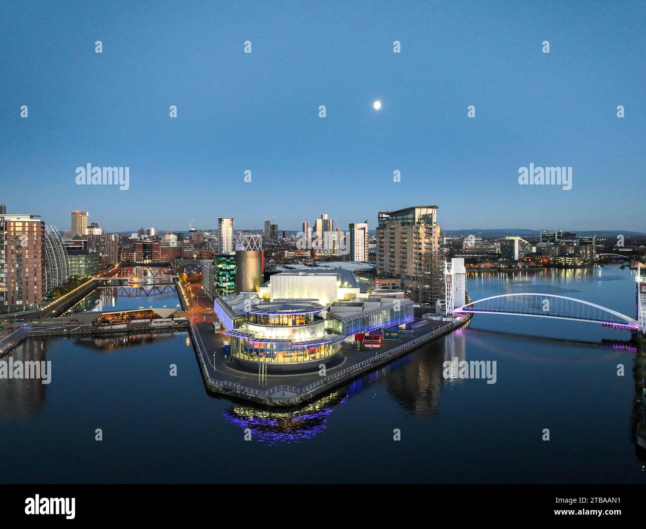 Photographie aérienne de Media City et Salford Quays 5 Banque D'Images