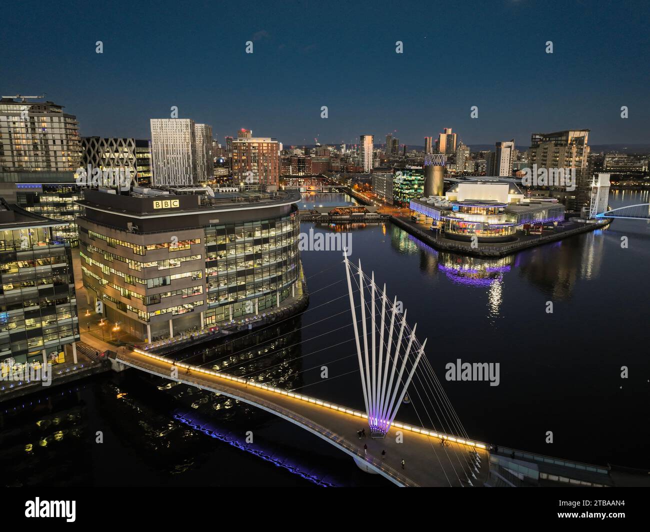 Photographie aérienne de Media City et Salford Quays 4 Banque D'Images