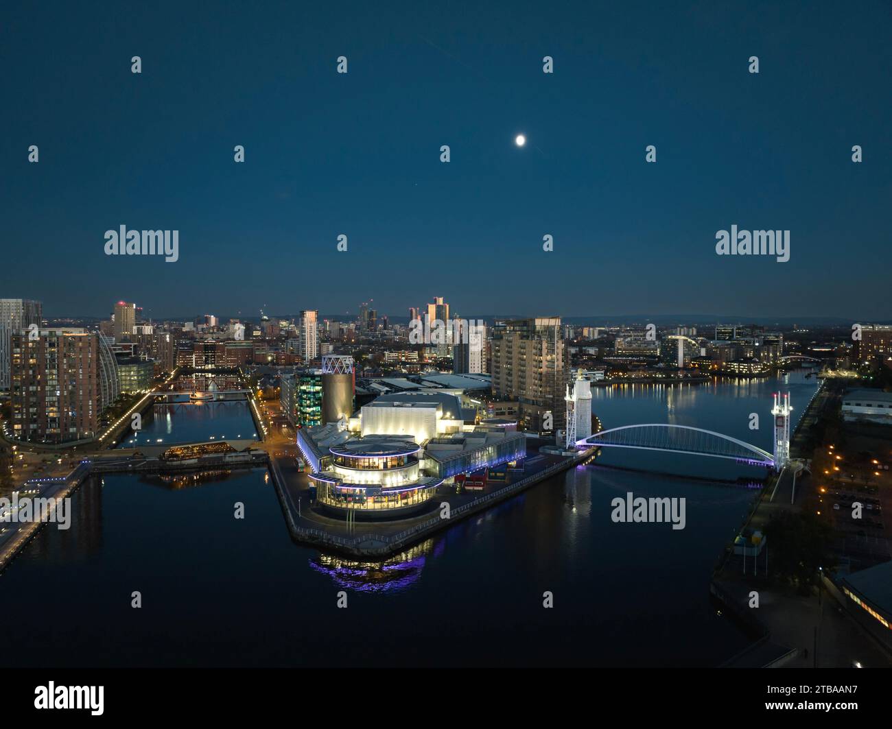 Photographie aérienne de Media City et Salford Quays 3 Banque D'Images