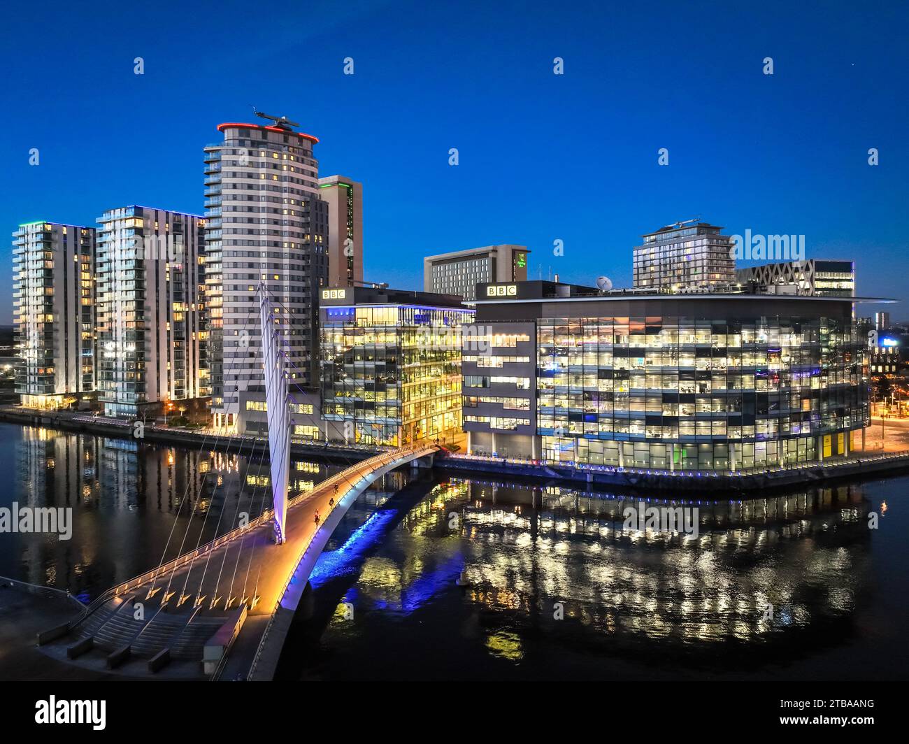 Photographie aérienne de Media City et Salford Quays 2 Banque D'Images