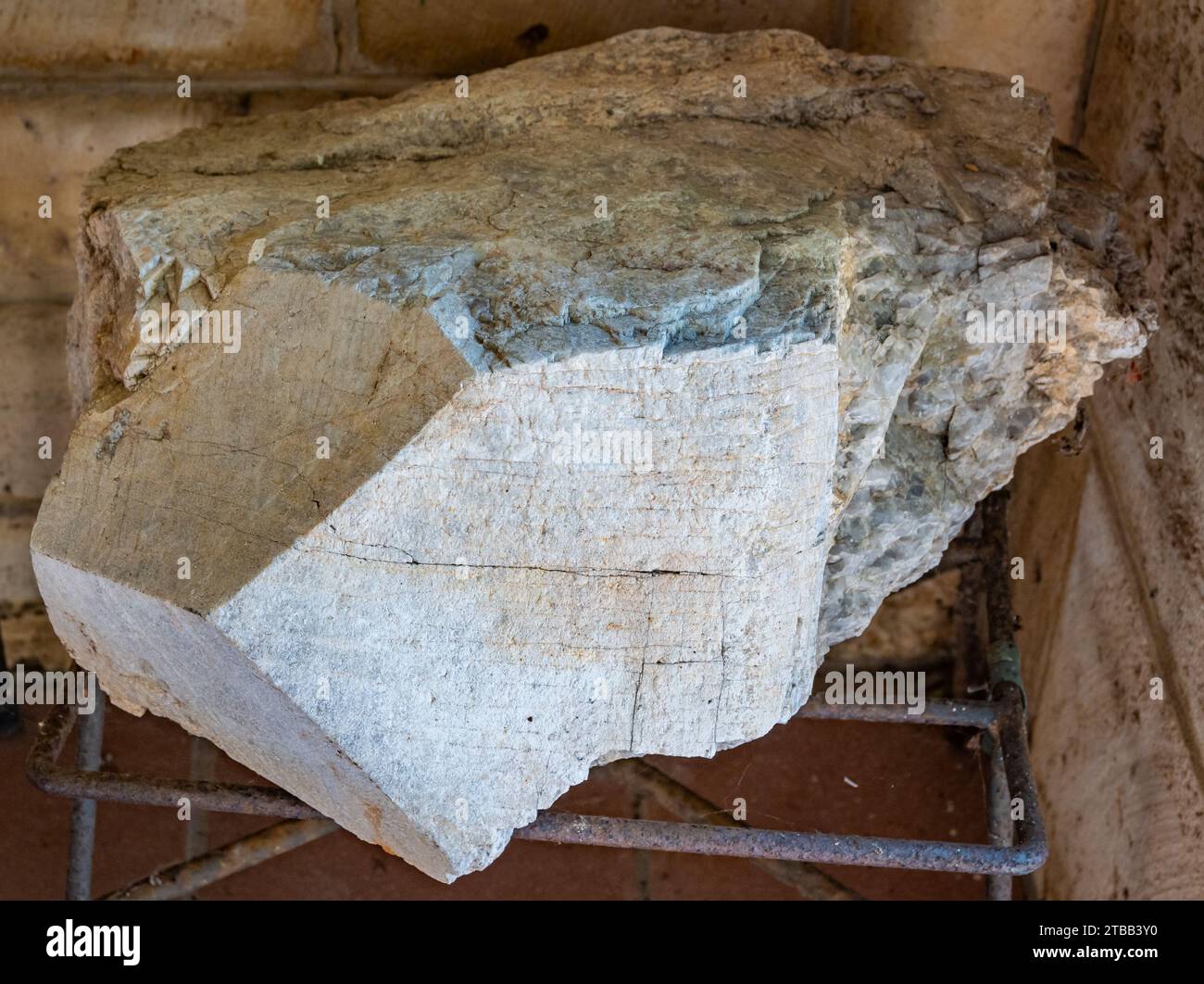 Un spécimen de feldspath géant au Edward de Courcy Clarke Earth Science Museum à l'Université d'Austrlia Occidentale. Perth, Australie occidentale. Banque D'Images