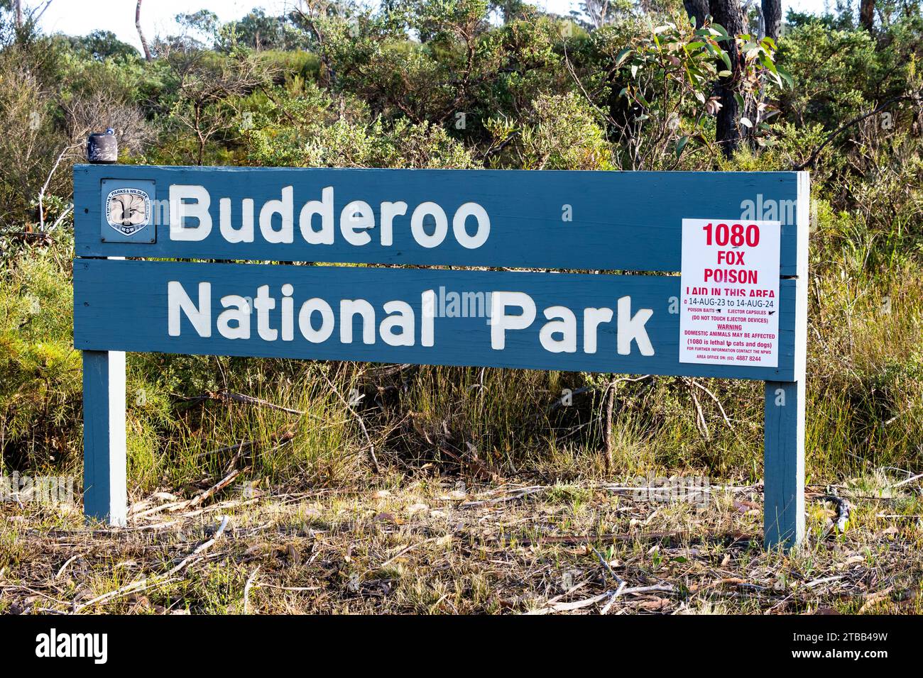 Panneau Budderoo National Park. Queensland, Australie. Banque D'Images