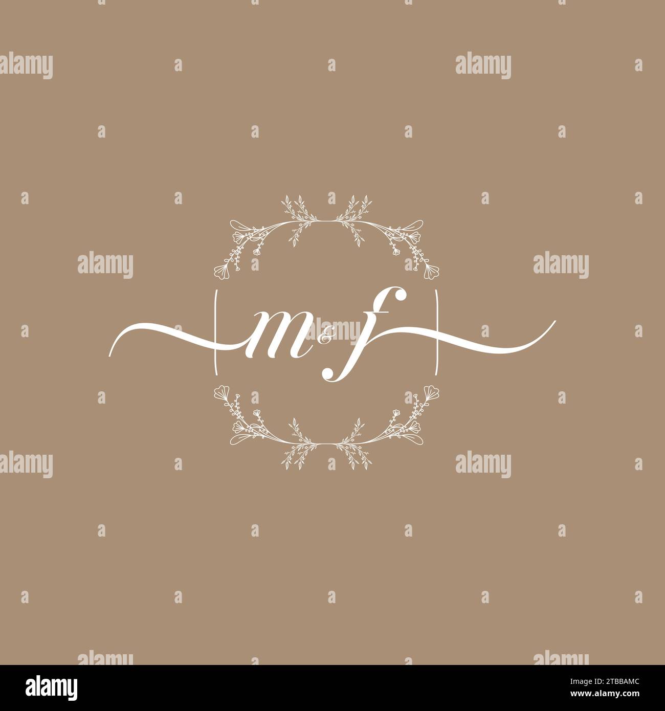 Logo manuscrit MF de la signature initiale, du mariage et de la conception de la mode Illustration de Vecteur