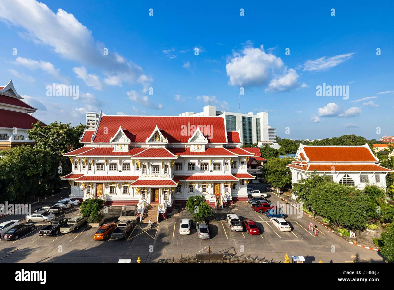 Wat Phothisomphon(Wat Pothisomphon, Wat Phothisaphorn), pagode et vue, centre-ville, Udon Thani, Isan, Thaïlande, Asie du Sud-est, Asie Banque D'Images