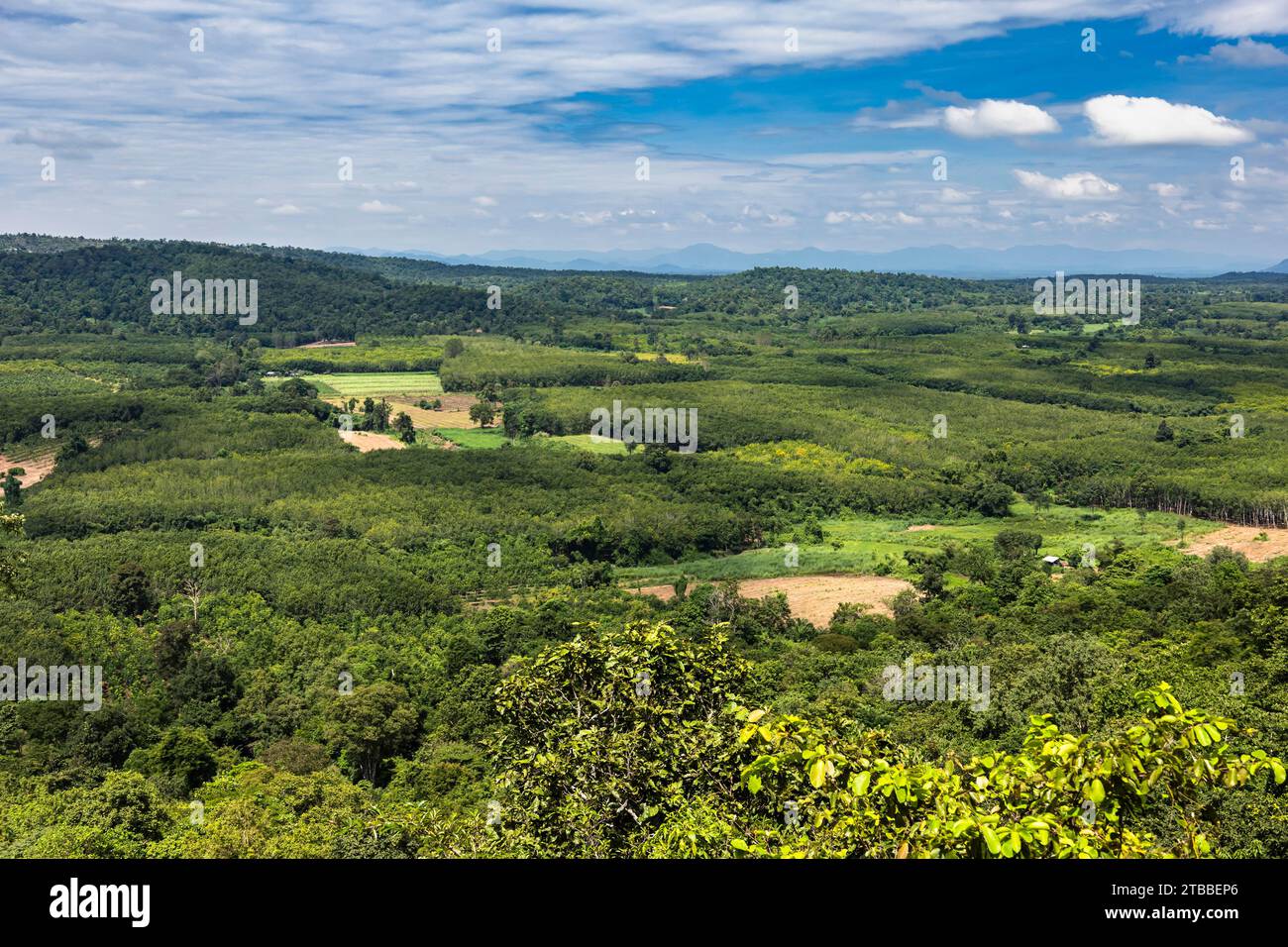 Phu Phra Bat Historical Park, vue de la plaine depuis le sommet d'une colline, Ban Phue, Udon Thani, Isan, Thaïlande, Asie du Sud-est, Asie Banque D'Images