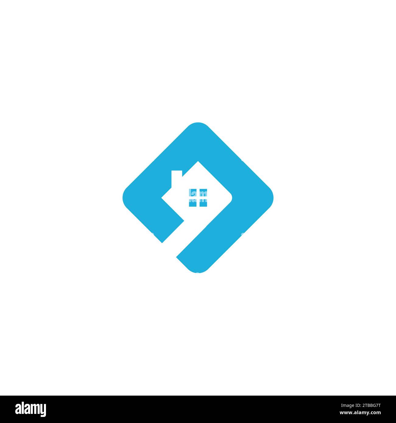 Logo d'accueil avec couleur bleue. Logo Immobilier Illustration de Vecteur