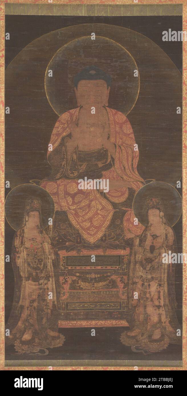 Amitabha Triad 1930 par artiste non identifié Banque D'Images