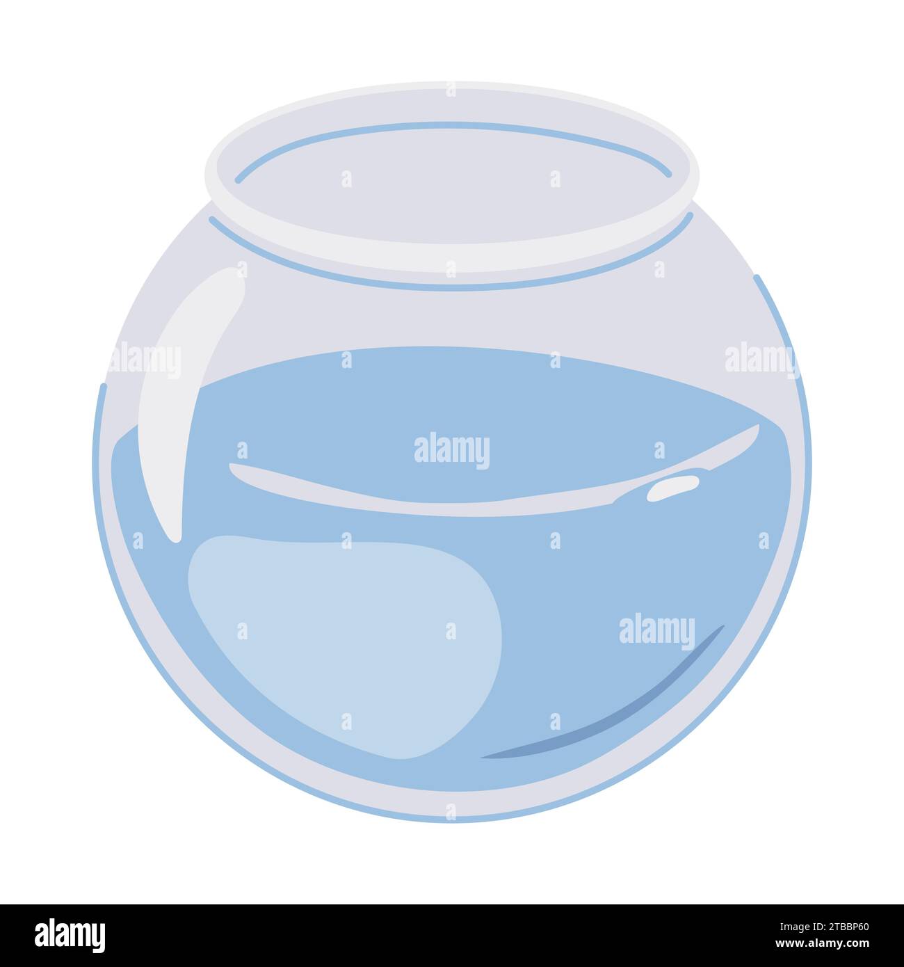 Aquarium vide avec de l'eau isolée sur un fond blanc. Fishbowl Vector dans un style plat. Maison pour un animal de compagnie, poisson. Le concept de limites serrées et re Illustration de Vecteur