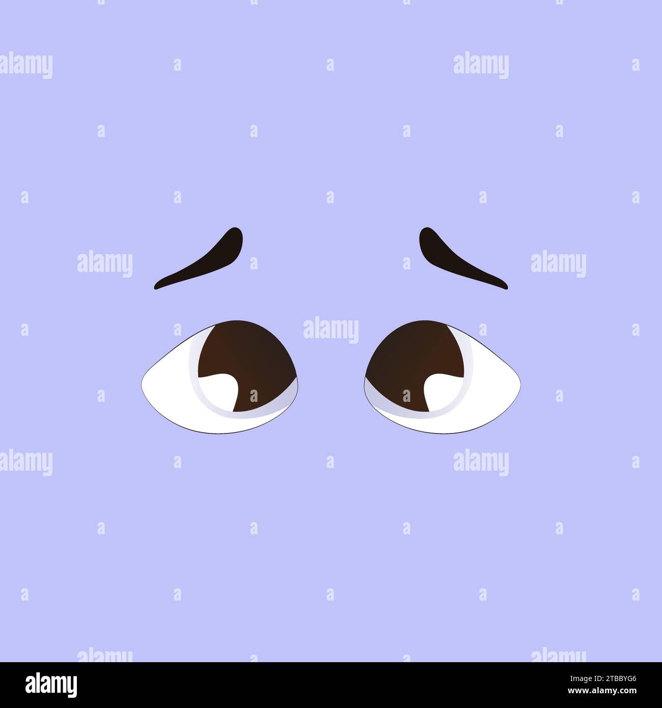 Yeux de dessin animé vectoriel, isolés sur un fond bleu clair. Yeux comiques drôles. Illustration de Vecteur