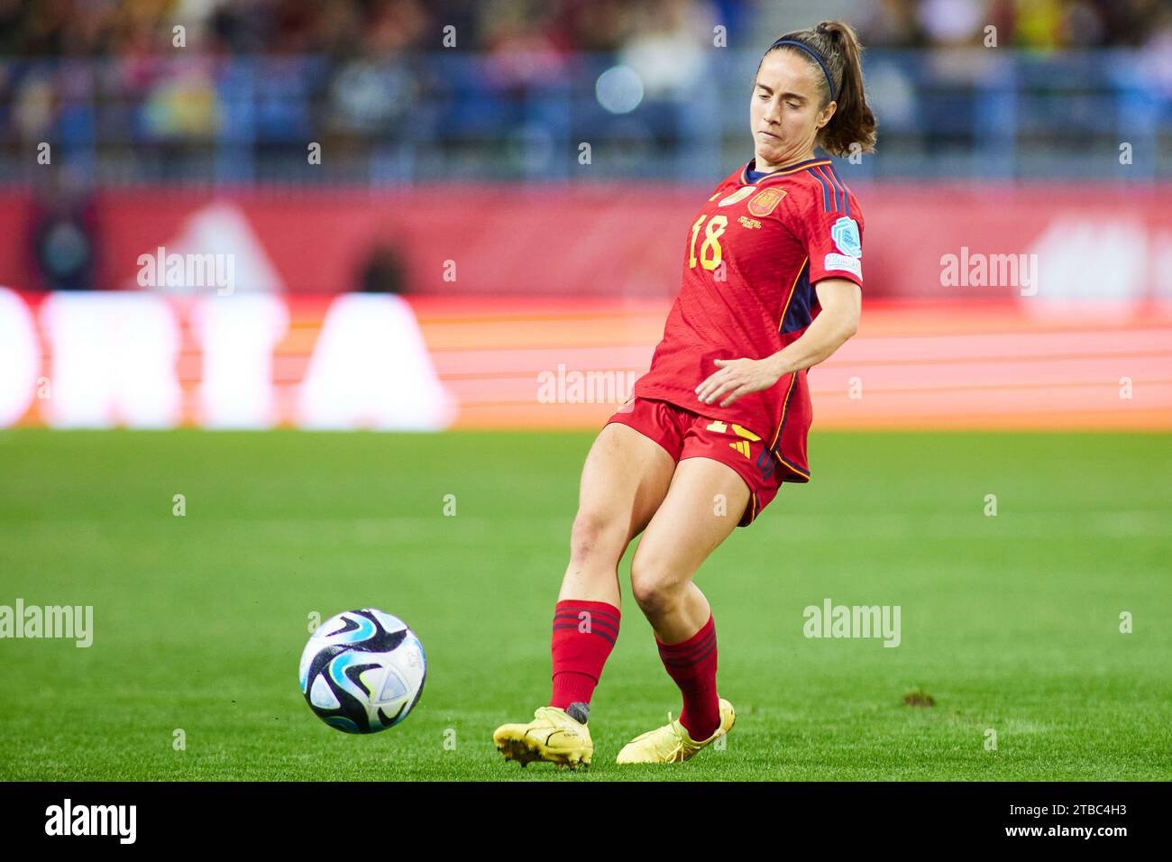 Maite Oroz d'Espagne lors de la Ligue des Nations féminines de l'UEFA, match de football du groupe D entre l'Espagne et la Suède le 5 décembre 2023 au stade la Rosaleda de Malaga, Espagne Banque D'Images