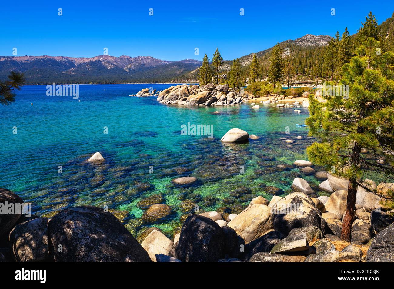 Plage de Sand Harbor au lac Tahoe, parc national du Nevada Banque D'Images