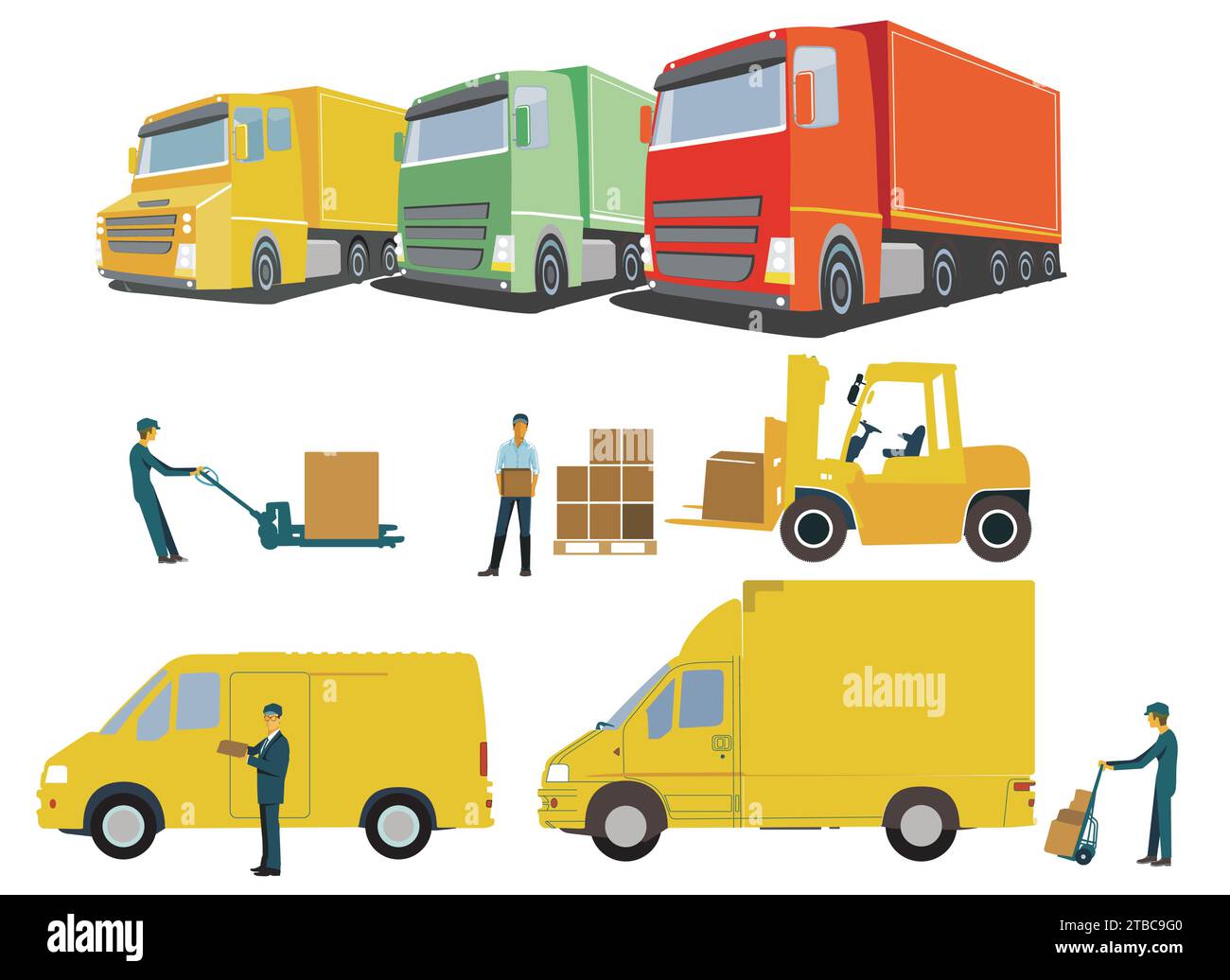 Industrie logistique, expédition et livraison, illustration Illustration de Vecteur