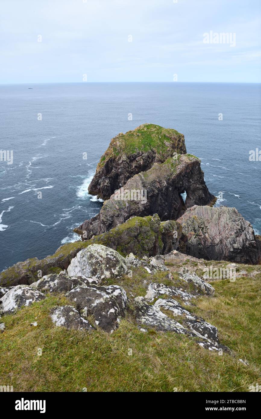 Cape Wrath et Stac an Dunain, le point le plus au nord à l'ouest de l'Écosse et des îles britanniques surplombant l'océan Atlantique. Banque D'Images